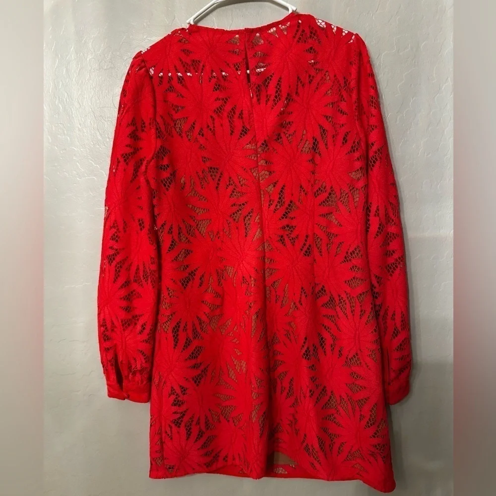 Michael Kors NWT Palm Lace Mini Dress Sangria